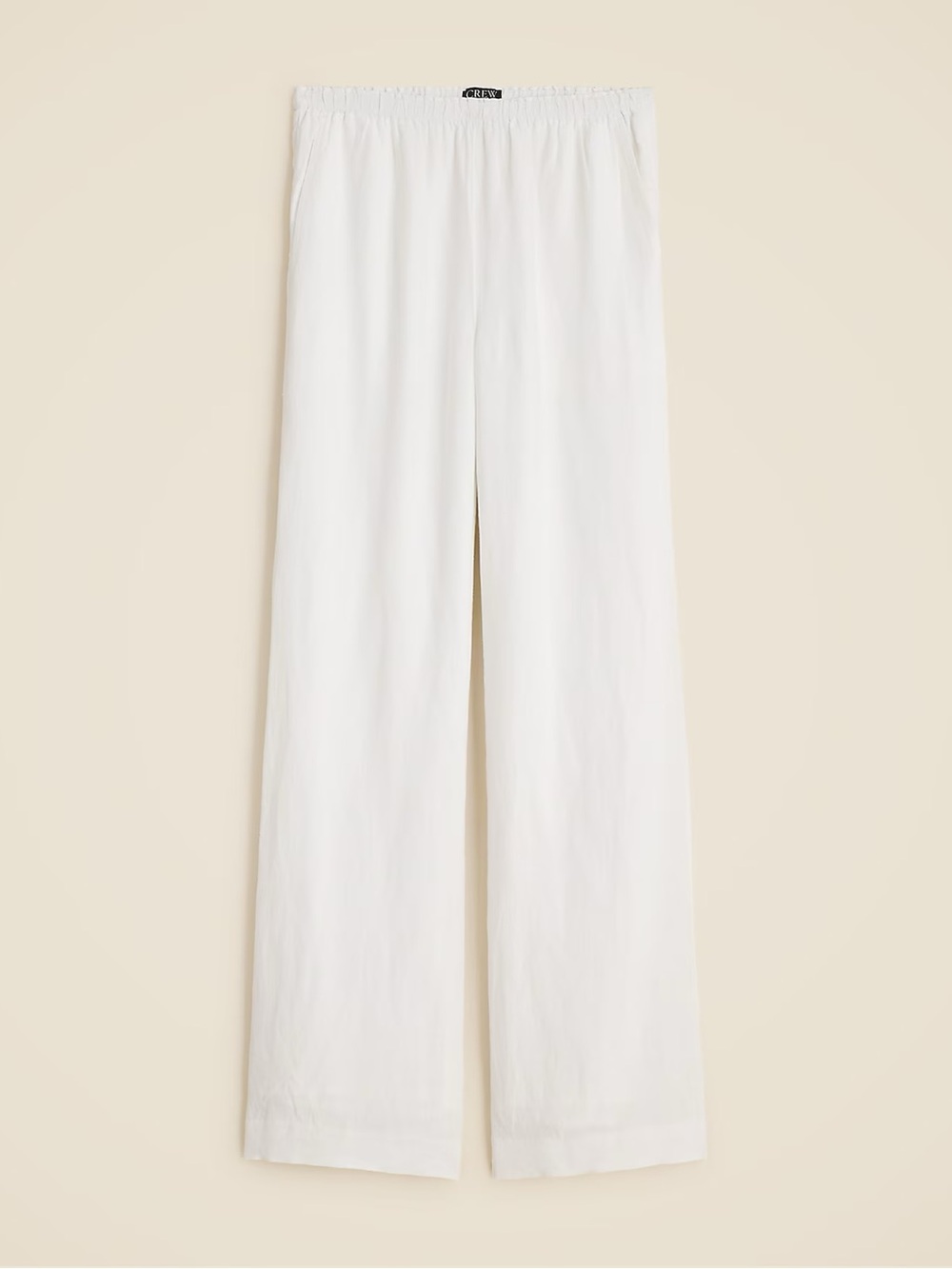 J. Crew Stratus Pant in Linen in Cream / White